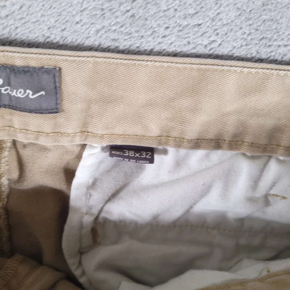 Eddie Bauer Pants Mens 38x32 (Fits 37x31) Tan Chino Straight Fit‎ Khaki Cotton